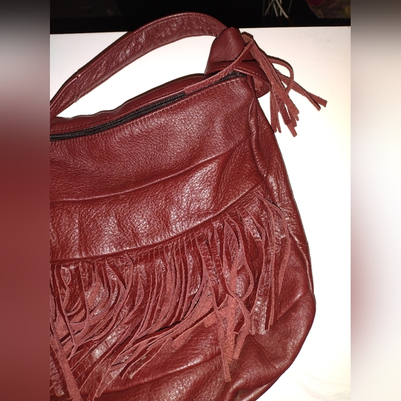 Leather Hobo Tassel Purse - Picture 5 of 8